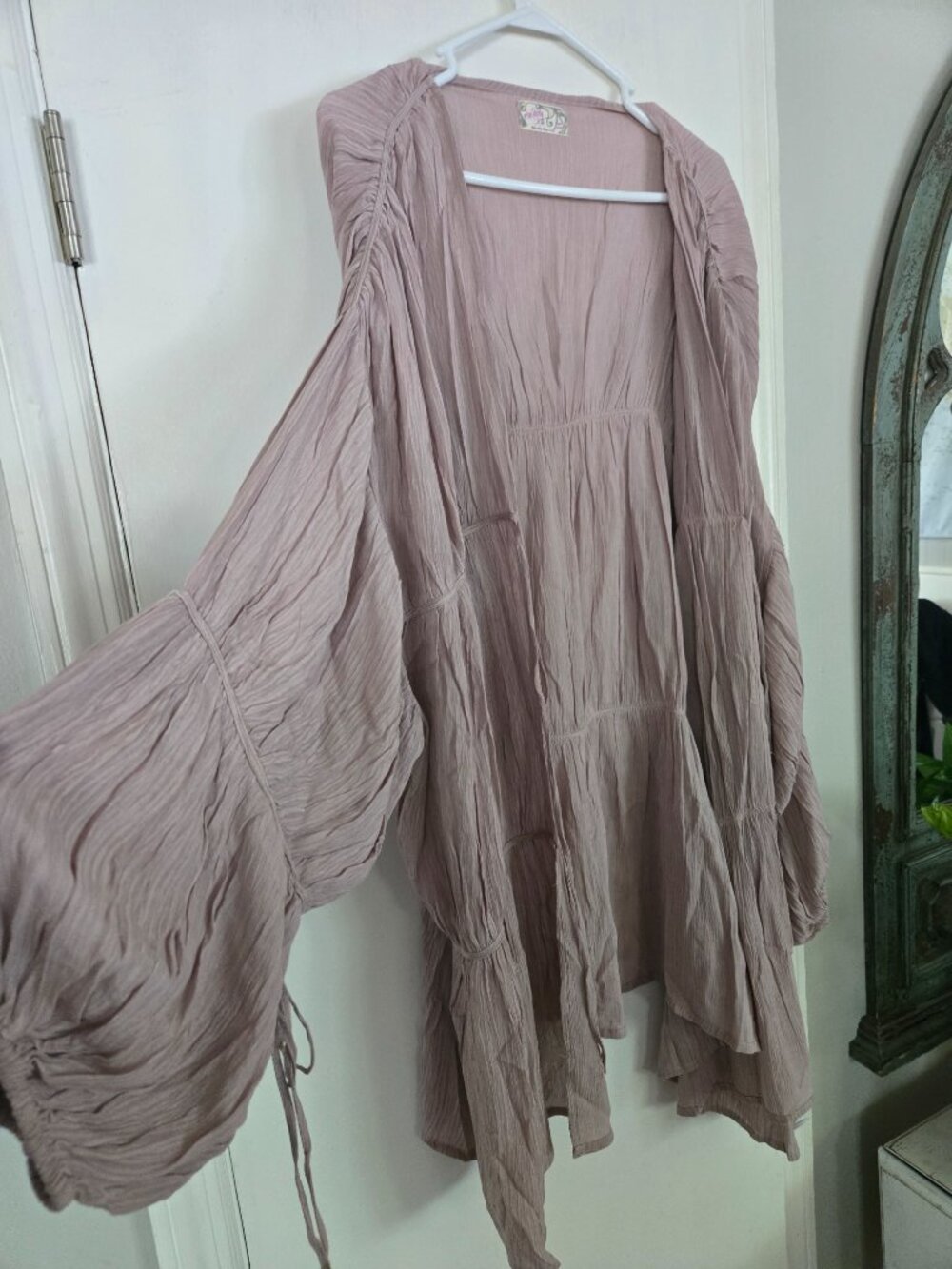 Free People Juliet Duster in Mushroom Grey - Picture 3 of 4